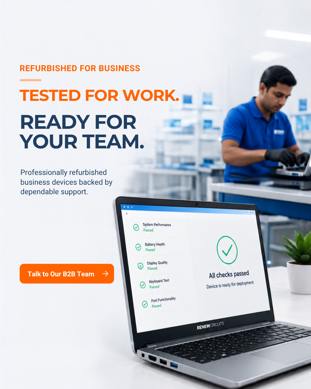Tested for work, ready for your team — quality checked refurbished laptops