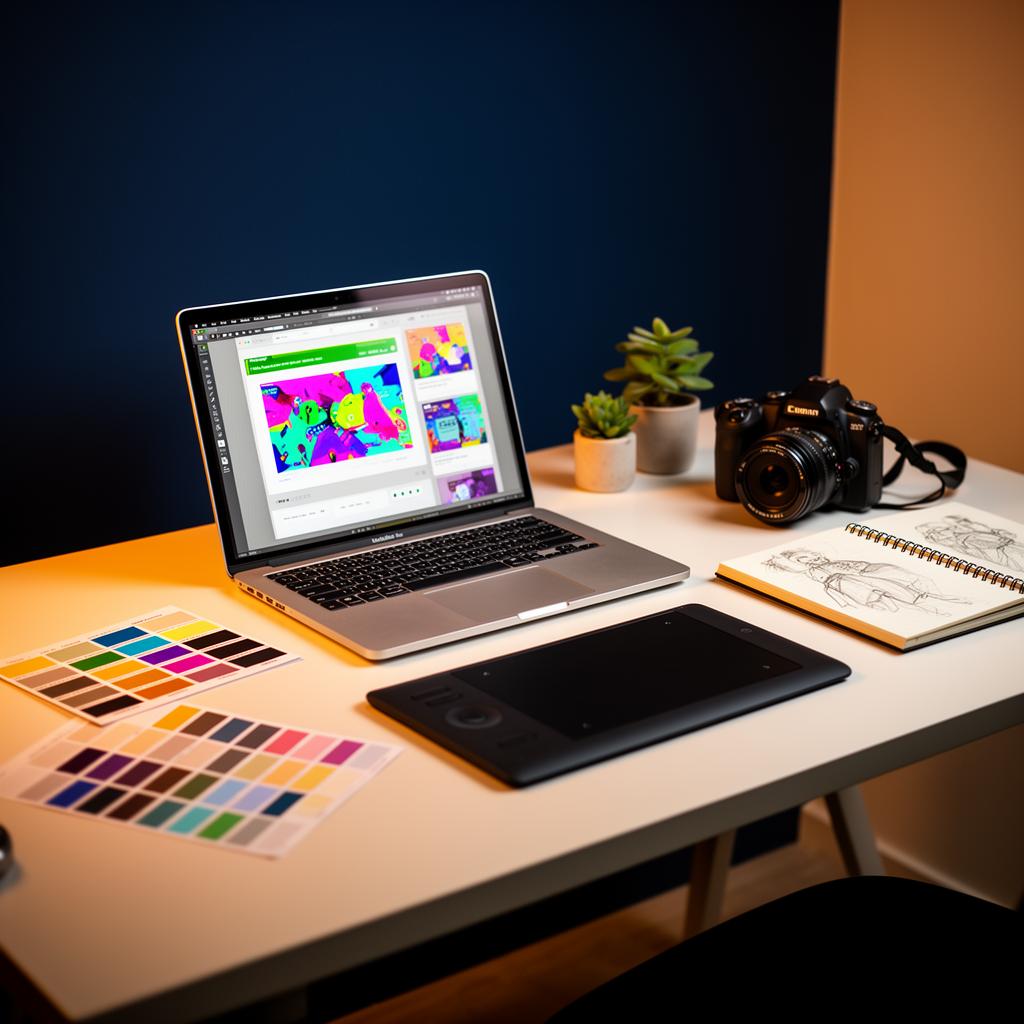 Designer working at a creative workstation